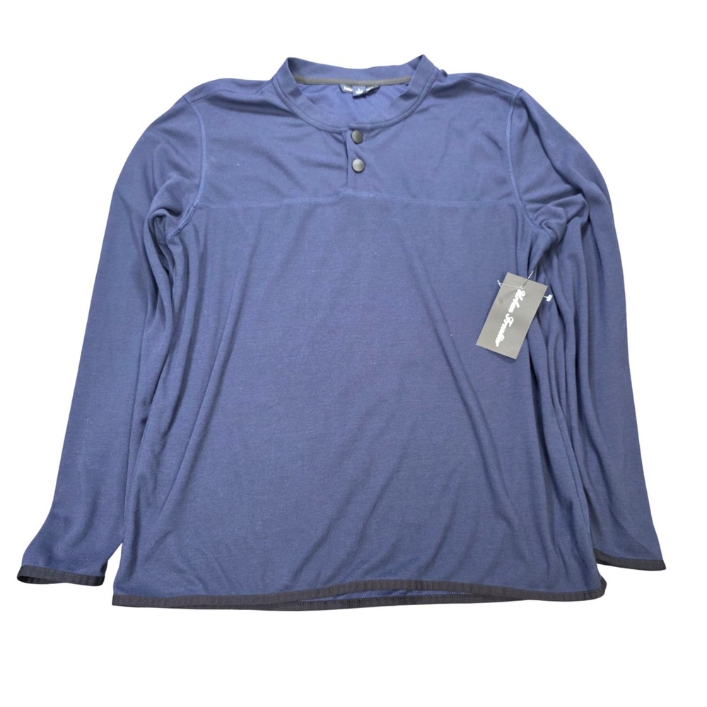 Urban Frontier Henley Jacket T-Shirt Men's Size L Navy Blue Long Sleeve NWT
